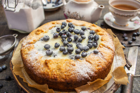 Tarta de ricotta y arándanos