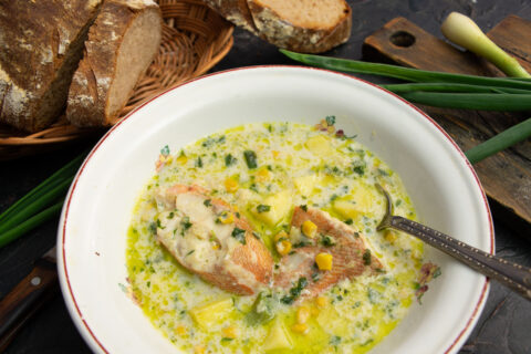 Sopa de pescado con gallineta