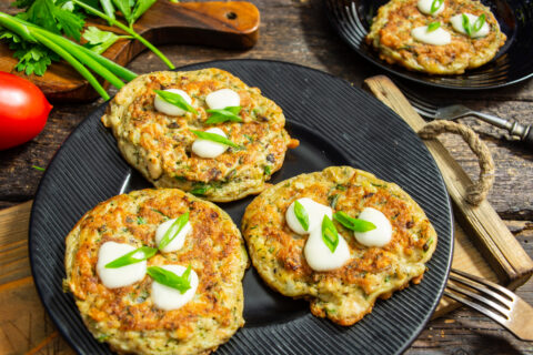Tortitas de avena con pollo y mozzarella