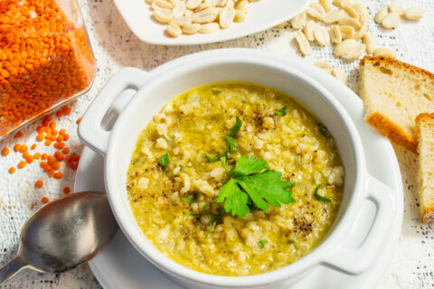 Crema de lentejas y quinoa